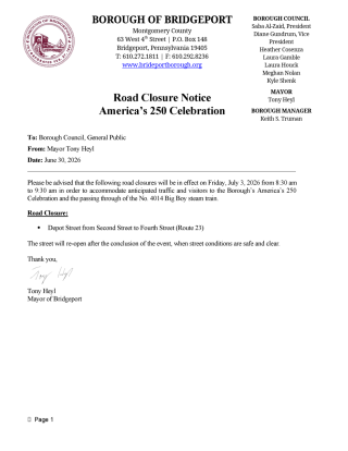 closure memo